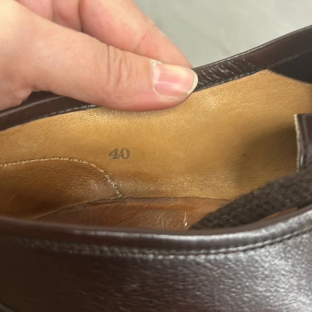 Classic Brown Leather Lace-Up Women's Loafers - Picture 7 of 7